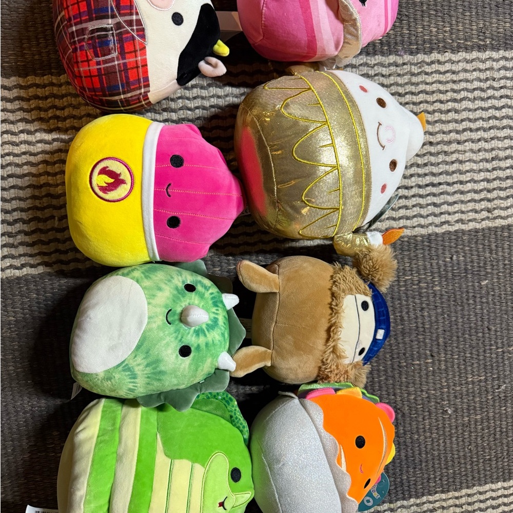 Squishmallows Plush Collection - Pink, Green, Gold, Brown